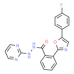 ChemSpider 2D Image | 2-[5-(4-Fluorophenyl)-1,3-oxazol-2-yl]-N'-(2-pyrimidinyl)benzohydrazide | C20H14FN5O2