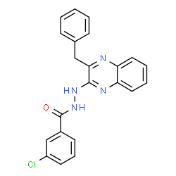 ChemSpider 2D Image | N'-(3-Benzyl-2-quinoxalinyl)-3-chlorobenzohydrazide | C22H17ClN4O
