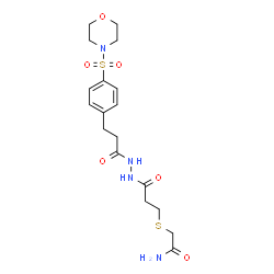 ChemSpider 2D Image | 2-{[3-(2-{3-[4-(4-Morpholinylsulfonyl)phenyl]propanoyl}hydrazino)-3-oxopropyl]sulfanyl}acetamide | C18H26N4O6S2