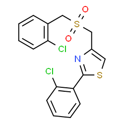 ChemSpider 2D Image | 4-{[(2-Chlorobenzyl)sulfonyl]methyl}-2-(2-chlorophenyl)-1,3-thiazole | C17H13Cl2NO2S2
