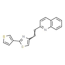 ChemSpider 2D Image | 2-{(E)-2-[2-(3-Thienyl)-1,3-thiazol-4-yl]vinyl}quinoline | C18H12N2S2