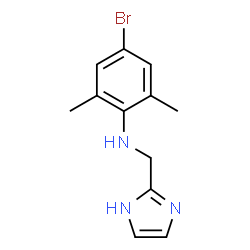 ChemSpider 2D Image | 4-Bromo-N-(1H-imidazol-2-ylmethyl)-2,6-dimethylaniline | C12H14BrN3