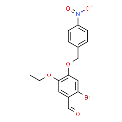 ChemSpider 2D Image | 2-Bromo-5-ethoxy-4-[(4-nitrobenzyl)oxy]benzaldehyde | C16H14BrNO5