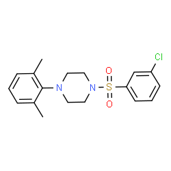 ChemSpider 2D Image | 1-[(3-Chlorophenyl)sulfonyl]-4-(2,6-dimethylphenyl)piperazine | C18H21ClN2O2S