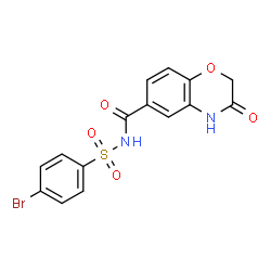 ChemSpider 2D Image | N-[(4-Bromophenyl)sulfonyl]-3-oxo-3,4-dihydro-2H-1,4-benzoxazine-6-carboxamide | C15H11BrN2O5S