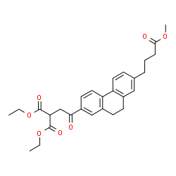 ChemSpider 2D Image | Diethyl {2-[7-(4-methoxy-4-oxobutyl)-9,10-dihydro-2-phenanthrenyl]-2-oxoethyl}malonate | C28H32O7