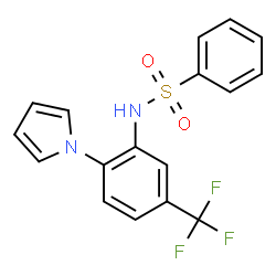 ChemSpider 2D Image | N-[2-(1H-Pyrrol-1-yl)-5-(trifluoromethyl)phenyl]benzenesulfonamide | C17H13F3N2O2S