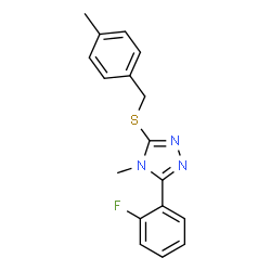ChemSpider 2D Image | 3-(2-Fluorophenyl)-4-methyl-5-[(4-methylbenzyl)sulfanyl]-4H-1,2,4-triazole | C17H16FN3S