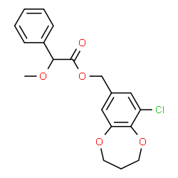 ChemSpider 2D Image | (9-Chloro-3,4-dihydro-2H-1,5-benzodioxepin-7-yl)methyl methoxy(phenyl)acetate | C19H19ClO5