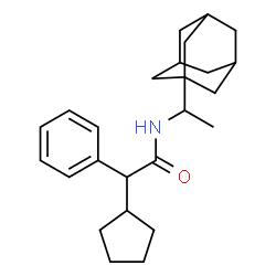 ChemSpider 2D Image | N-[1-(Adamantan-1-yl)ethyl]-2-cyclopentyl-2-phenylacetamide | C25H35NO