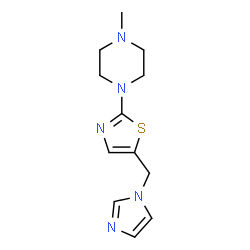 ChemSpider 2D Image | 1-[5-(1H-Imidazol-1-ylmethyl)-1,3-thiazol-2-yl]-4-methylpiperazine | C12H17N5S