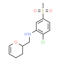ChemSpider 2D Image | 2-Chloro-N-(3,4-dihydro-2H-pyran-2-ylmethyl)-5-(methylsulfonyl)aniline | C13H16ClNO3S