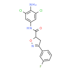 ChemSpider 2D Image | N-(4-Amino-3,5-dichlorophenyl)-3-(3-fluorophenyl)-4,5-dihydro-1,2-oxazole-5-carboxamide | C16H12Cl2FN3O2