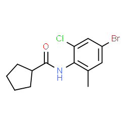 ChemSpider 2D Image | N-(4-Bromo-2-chloro-6-methylphenyl)cyclopentanecarboxamide | C13H15BrClNO