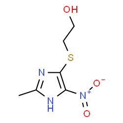 ChemSpider 2D Image | Ethanol, 2-[(2-methyl-4-nitro-1H-imidazol-5-yl)thio]- | C6H9N3O3S