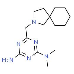 ChemSpider 2D Image | 6-(2-Azaspiro[4.5]dec-2-ylmethyl)-N,N-dimethyl-1,3,5-triazine-2,4-diamine | C15H26N6