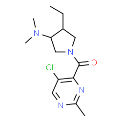 ChemSpider 2D Image | (5-Chloro-2-methyl-4-pyrimidinyl)[3-(dimethylamino)-4-ethyl-1-pyrrolidinyl]methanone | C14H21ClN4O