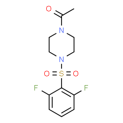 ChemSpider 2D Image | 1-{4-[(2,6-Difluorophenyl)sulfonyl]-1-piperazinyl}ethanone | C12H14F2N2O3S