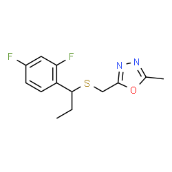 ChemSpider 2D Image | 2-({[1-(2,4-Difluorophenyl)propyl]sulfanyl}methyl)-5-methyl-1,3,4-oxadiazole | C13H14F2N2OS