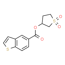 ChemSpider 2D Image | 1,1-Dioxidotetrahydro-3-thiophenyl 1-benzothiophene-5-carboxylate | C13H12O4S2