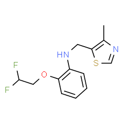 ChemSpider 2D Image | 2-(2,2-Difluoroethoxy)-N-[(4-methyl-1,3-thiazol-5-yl)methyl]aniline | C13H14F2N2OS