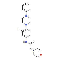 ChemSpider 2D Image | N-[3-Fluoro-4-(4-phenyl-1-piperazinyl)phenyl]-2-(4-morpholinyl)acetamide | C22H27FN4O2