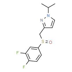 ChemSpider 2D Image | 3-{[(3,4-Difluorophenyl)sulfinyl]methyl}-1-isopropyl-1H-pyrazole | C13H14F2N2OS