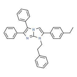 ChemSpider 2D Image | 2-(4-Ethylphenyl)-5,6-diphenyl-1-(2-phenylethyl)-1H-imidazo[1,2-a]imidazole | C33H29N3