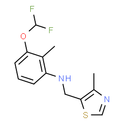 ChemSpider 2D Image | 3-(Difluoromethoxy)-2-methyl-N-[(4-methyl-1,3-thiazol-5-yl)methyl]aniline | C13H14F2N2OS