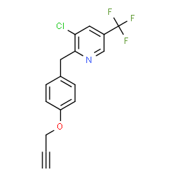 ChemSpider 2D Image | 3-Chloro-2-[4-(2-propyn-1-yloxy)benzyl]-5-(trifluoromethyl)pyridine | C16H11ClF3NO