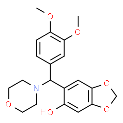 ChemSpider 2D Image | 6-[(3,4-Dimethoxyphenyl)(4-morpholinyl)methyl]-1,3-benzodioxol-5-ol | C20H23NO6