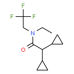 ChemSpider 2D Image | 2,2-Dicyclopropyl-N-ethyl-N-(2,2,2-trifluoroethyl)acetamide | C12H18F3NO