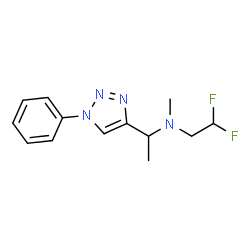 ChemSpider 2D Image | 2,2-Difluoro-N-methyl-N-[1-(1-phenyl-1H-1,2,3-triazol-4-yl)ethyl]ethanamine | C13H16F2N4