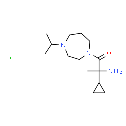ChemSpider 2D Image | 2-Amino-2-cyclopropyl-1-(4-isopropyl-1,4-diazepan-1-yl)-1-propanone hydrochloride (1:1) | C14H28ClN3O
