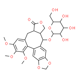 ChemSpider 2D Image | 6,7,8-Trimethoxy-3-oxo-1,3,3a,4,14,14a-hexahydrobenzo[3,4]furo[3',4':6,7]cycloocta[1,2-f][1,3]benzodioxol-14-yl hexopyranoside | C28H32O13