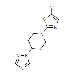 ChemSpider 2D Image | 1-(5-Chloro-1,3-thiazol-2-yl)-4-(1H-1,2,4-triazol-1-yl)piperidine | C10H12ClN5S