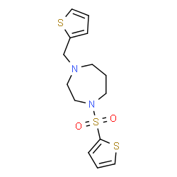 ChemSpider 2D Image | 1-(2-Thienylmethyl)-4-(2-thienylsulfonyl)-1,4-diazepane | C14H18N2O2S3