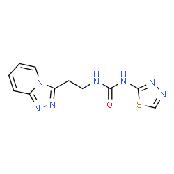 ChemSpider 2D Image | 1-(1,3,4-Thiadiazol-2-yl)-3-[2-([1,2,4]triazolo[4,3-a]pyridin-3-yl)ethyl]urea | C11H11N7OS