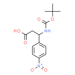 ChemSpider 2D Image | 3-tert-Butoxycarbonylamino-3-(4-nitro-phenyl)-propionic acid | C14H18N2O6