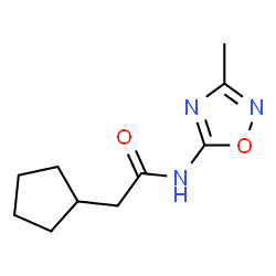 ChemSpider 2D Image | 2-Cyclopentyl-N-(3-methyl-1,2,4-oxadiazol-5-yl)acetamide | C10H15N3O2