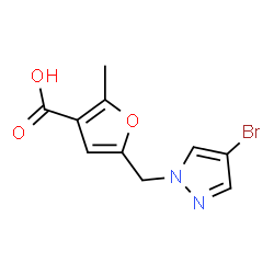 ChemSpider 2D Image | 5-[(4-Bromo-1H-pyrazol-1-yl)methyl]-2-methyl-3-furoic acid | C10H9BrN2O3
