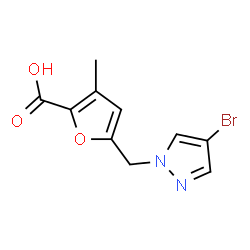 ChemSpider 2D Image | 5-[(4-Bromo-1H-pyrazol-1-yl)methyl]-3-methyl-2-furoic acid | C10H9BrN2O3