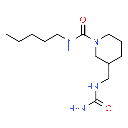 ChemSpider 2D Image | 3-[(Carbamoylamino)methyl]-N-pentyl-1-piperidinecarboxamide | C13H26N4O2