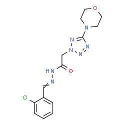 ChemSpider 2D Image | N'-(2-Chlorobenzylidene)-2-[5-(4-morpholinyl)-2H-tetrazol-2-yl]acetohydrazide | C14H16ClN7O2