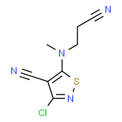 ChemSpider 2D Image | 3-Chloro-5-[(2-cyanoethyl)methylamino]-4-isothiazolecarbonitrile | C8H7ClN4S