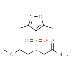 ChemSpider 2D Image | N~2~-[(3,5-Dimethyl-1,2-oxazol-4-yl)sulfonyl]-N~2~-(2-methoxyethyl)glycinamide | C10H17N3O5S