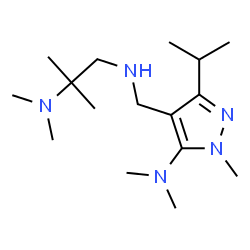 ChemSpider 2D Image | N~1~-{[5-(Dimethylamino)-3-isopropyl-1-methyl-1H-pyrazol-4-yl]methyl}-N~2~,N~2~,2-trimethyl-1,2-propanediamine | C16H33N5