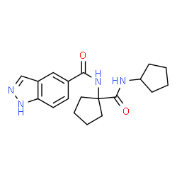 ChemSpider 2D Image | N-[1-(Cyclopentylcarbamoyl)cyclopentyl]-1H-indazole-5-carboxamide | C19H24N4O2