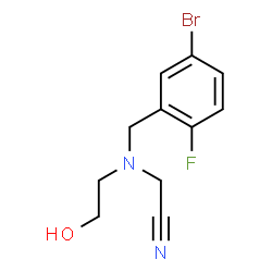 ChemSpider 2D Image | [(5-Bromo-2-fluorobenzyl)(2-hydroxyethyl)amino]acetonitrile | C11H12BrFN2O