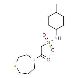 ChemSpider 2D Image | N-(4-Methylcyclohexyl)-2-oxo-2-(1,4-thiazepan-4-yl)ethanesulfonamide | C14H26N2O3S2